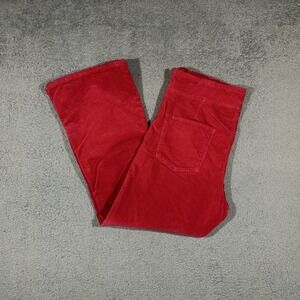 FREE PEOPLE SIZE MEDIUM IN MY FEELINGS VELVET CROP SLIM FLARE PANTS RED #2211